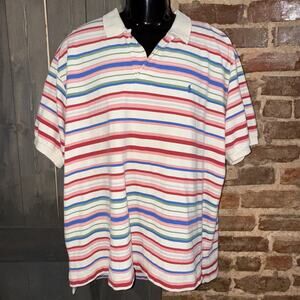 Ralph Lauren Polo Shirt XXL popsicle Stripe Golf Beach Colorful Preppy EUC